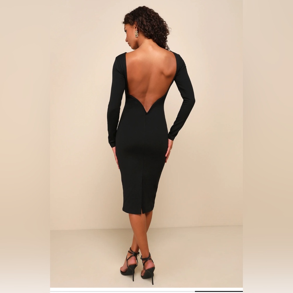 Lulu's Classic Black Long Sleeve Dress